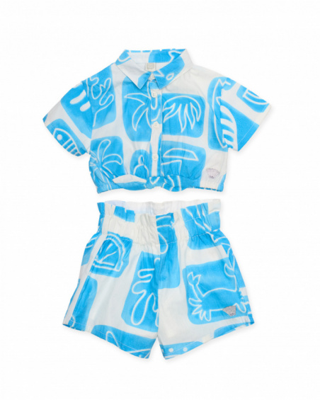 Conjunto de niña de plana con diseño tropical