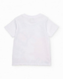 Camiseta de niño de punto y cierre en hombro