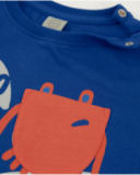 Camiseta de niño de punto y estampado con cangrejos