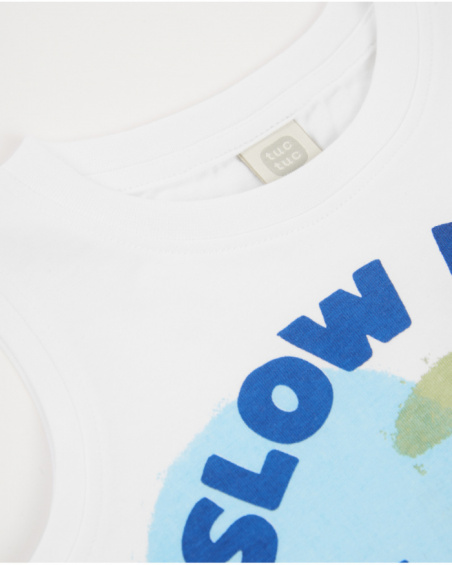 Camiseta de niño de punto y tirantes