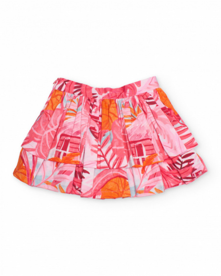 Falda de niña de plana con capas superpuestas