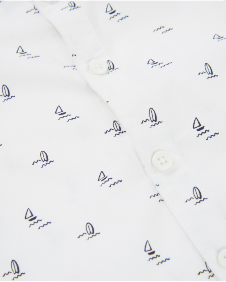 Camisa de niño de plana con estampado de veleros
