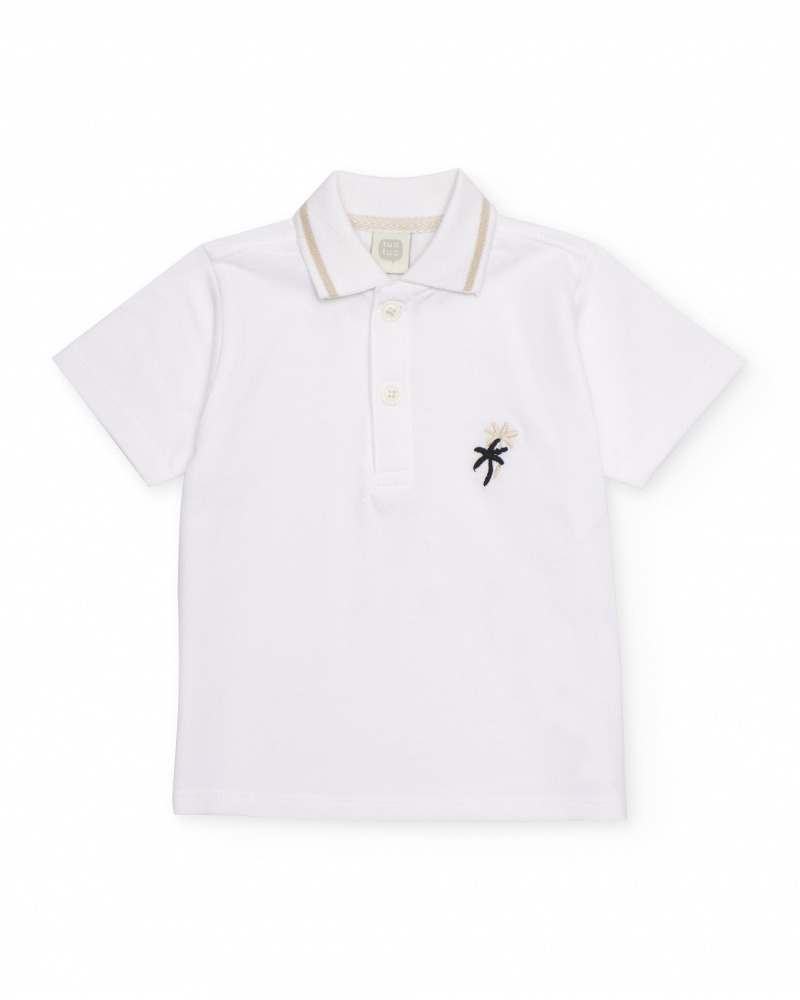 Polo de niño de punto con bordado decorativo