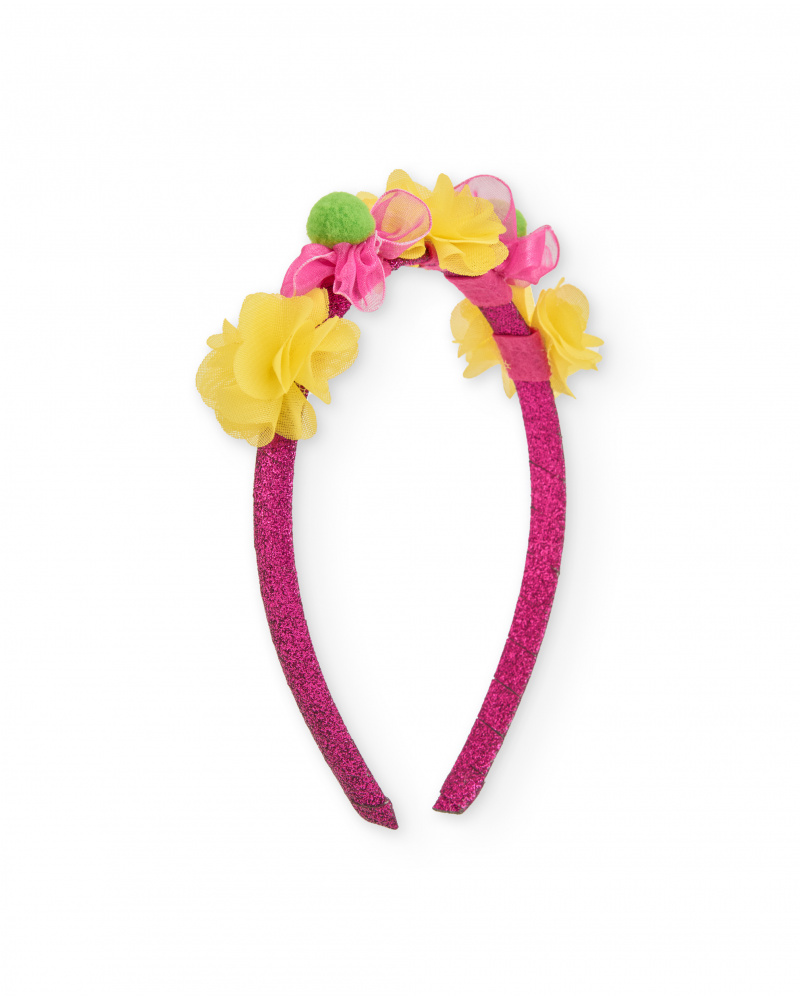 Diadema de niña de plana con adornos florales