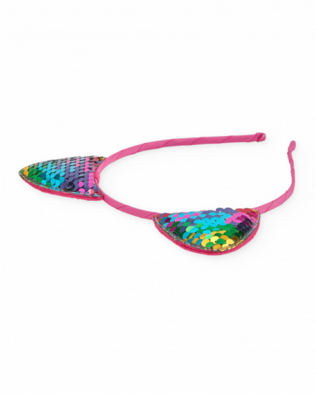 Diadema de niña de plana con orejitas de lentejuelas