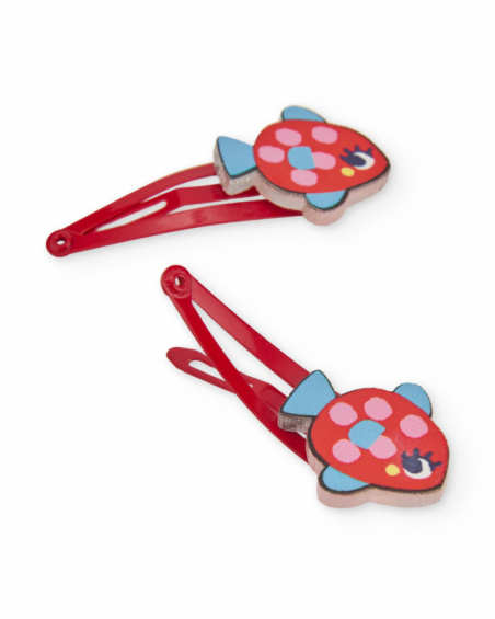 Conjunto de clips de niña con adornos de pez