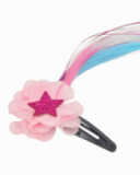 Clip pelo de niña de largas fibras de colores