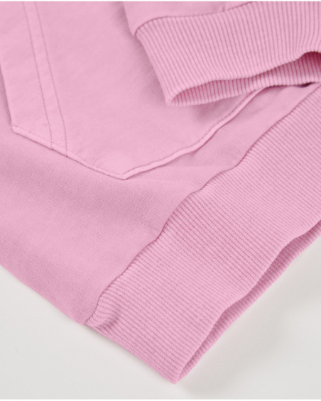 Sudadera de niña de punto con bolsillo canguro