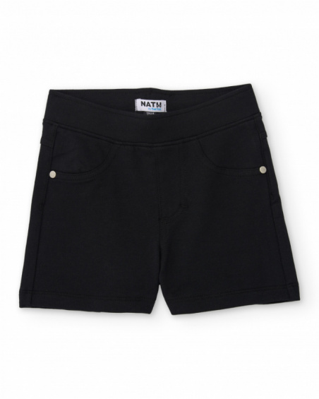 Short de niña de punto y tejido elástico