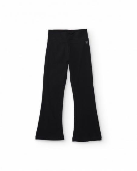 Pantalones de niña de punto y pierna acampanada