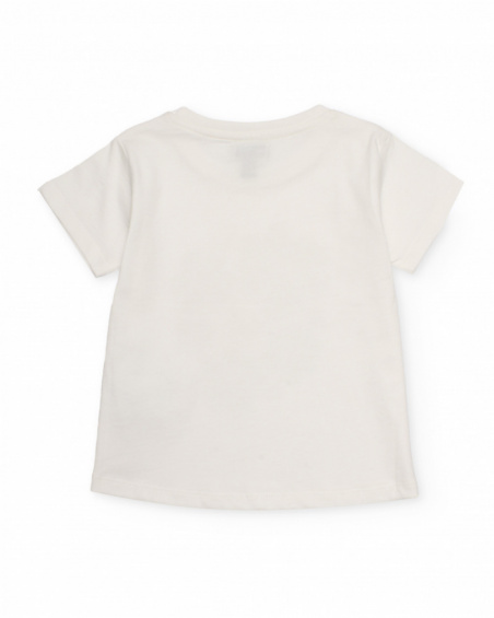 Camiseta de niña de punto con estampado dorado