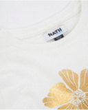 Camiseta de niña de punto con estampado dorado