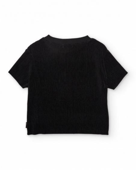 Camiseta de niña de punto con tejido canalé