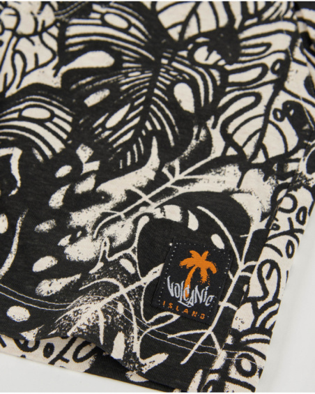 Bermuda de niño de punto con estampado vegetal