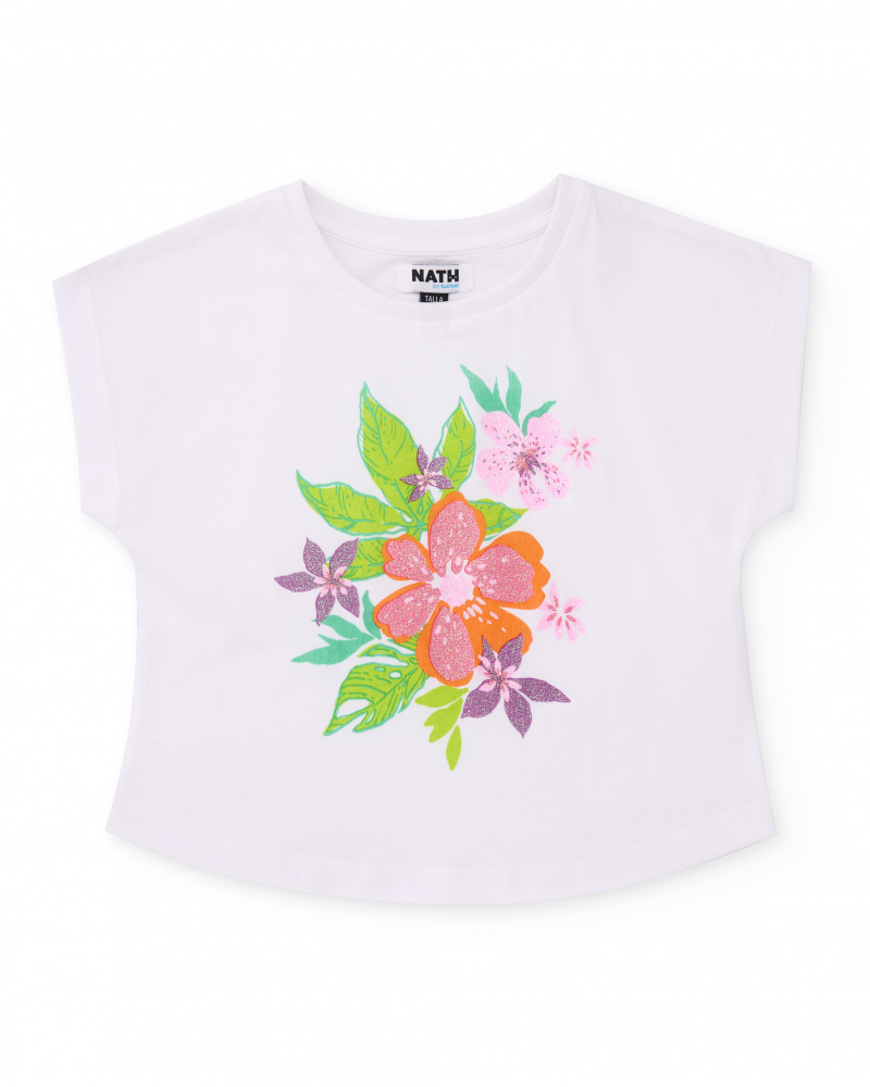 Camiseta de niña de punto con acabado brillante