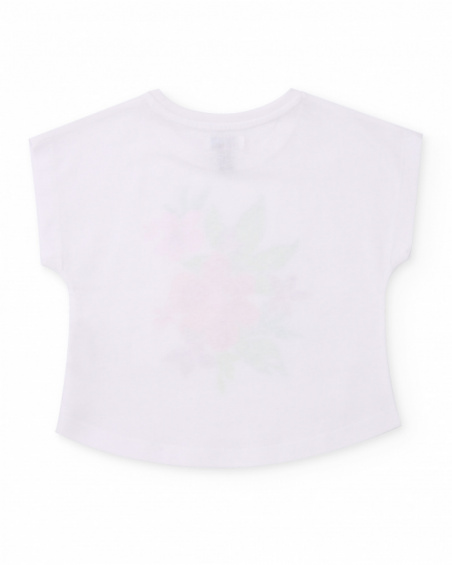 Camiseta de niña de punto con acabado brillante