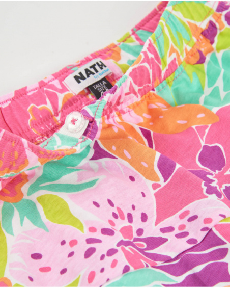 Falda de niña de punto con llamativo diseño floral