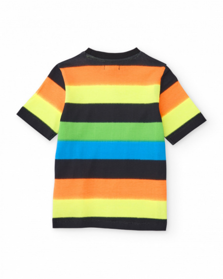 Camiseta de niño de punto con franjas horizontales