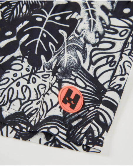 Bañador de niño de plana con estampado tropical