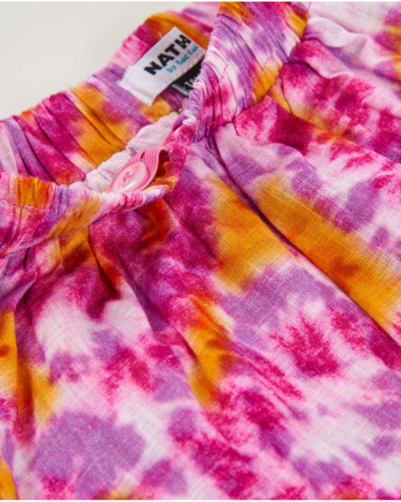 Falda de niña de plana con estampado tie-dye