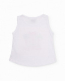 Camiseta de niña de punto con bordado de palmeras