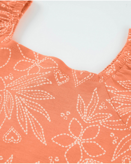 Camiseta de niña de punto con escote cuadrado