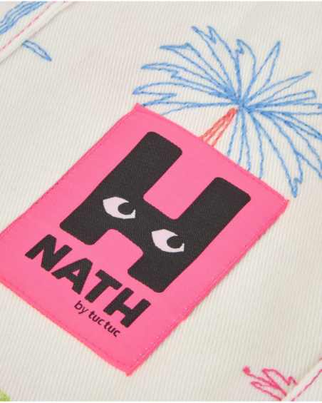 Bolsa de niña de plana con estampado de palmeras