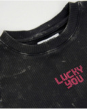 Camiseta de niña de punto con efecto lavado