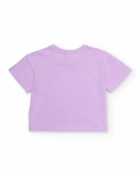 Camiseta de niña de punto con estampado frontal