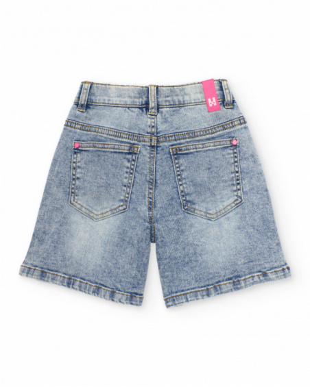 Pantalones de niña de plana y tejido denim