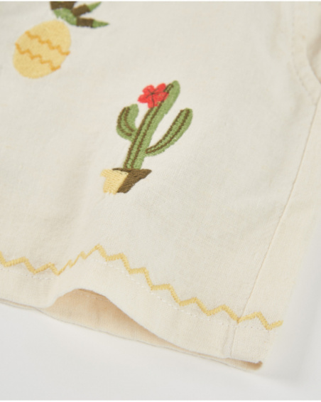 Short de niña de plana con motivos bordados