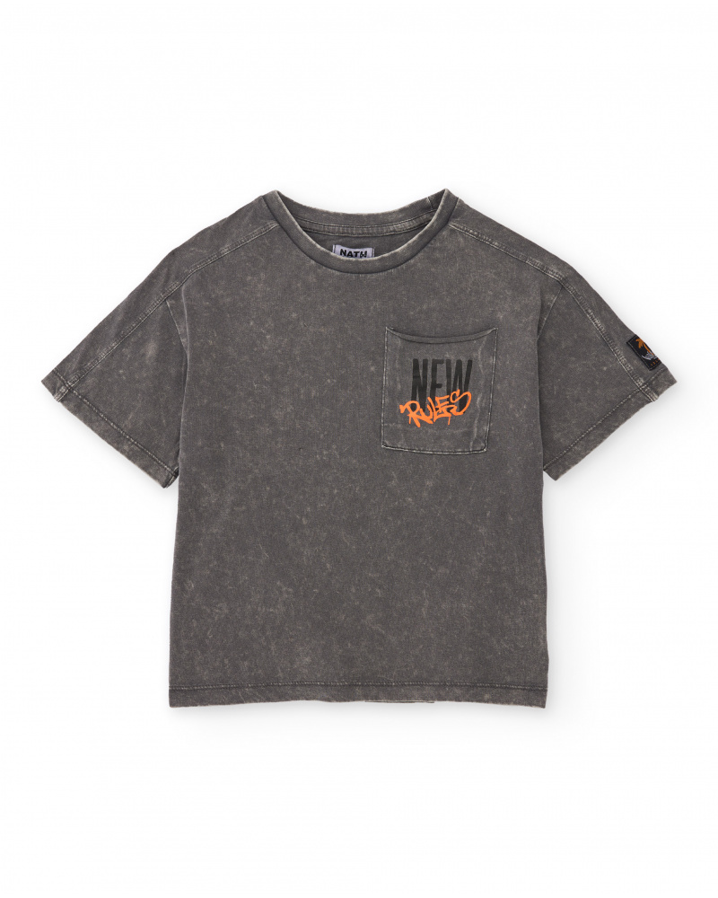 Camiseta de niño de punto con efecto lavado