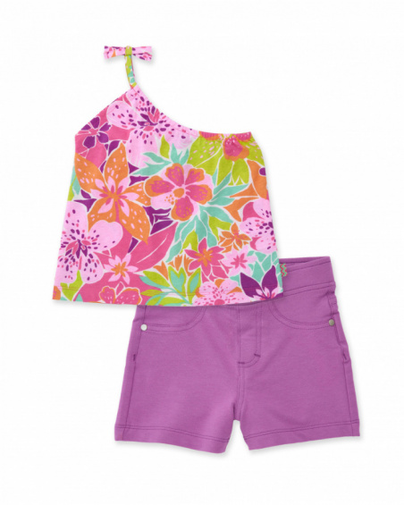 Conjunto de niña de punto con diseño asimétrico