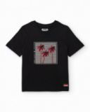 Conjunto de niño de punto con diseño de palmeras