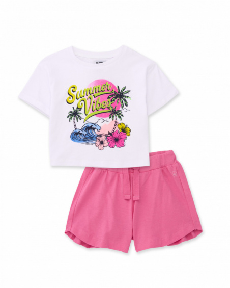 Conjunto de niña de punto con inspiración tropical