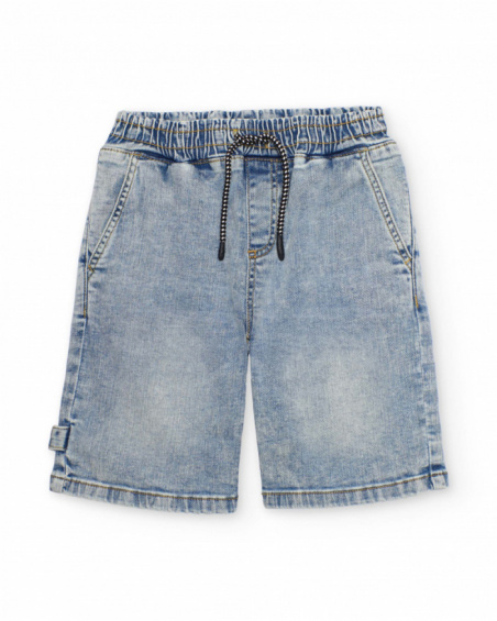 Bermuda de niño de plana y tejido denim