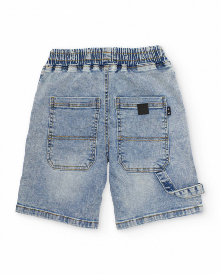 Bermuda de niño de plana y tejido denim