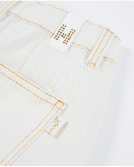 Short de niña de plana con tejido denim