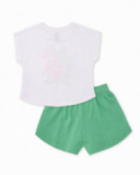 Conjunto de niña de punto con diseño floral