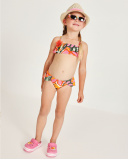 Bikini de niña de punto y detalle floral en relieve | tuc tuc