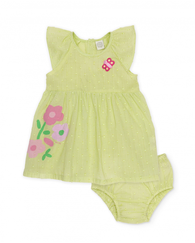 Vestido de recién nacido de plana y textura de topitos