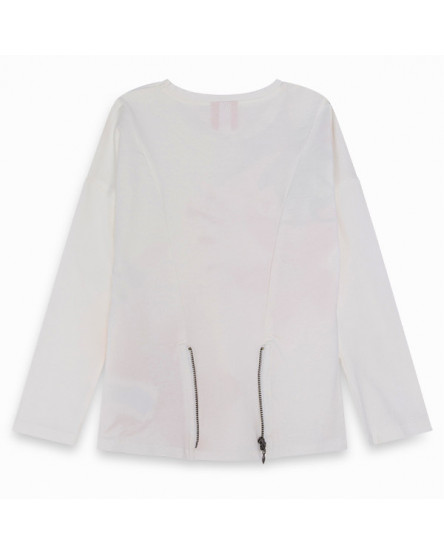 camiseta blanca niña manga larga
