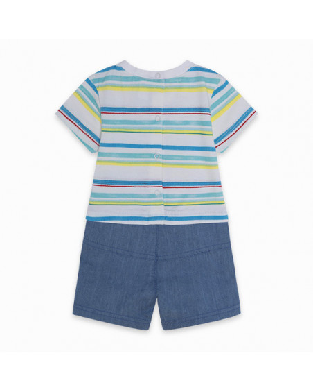 PELELE PUNTO Y DENIM SIN PIES NIÑO AZUL DINOLOCO PELELE PUNTO Y DENIM SIN PIES NIÑO AZUL DINOLOCO