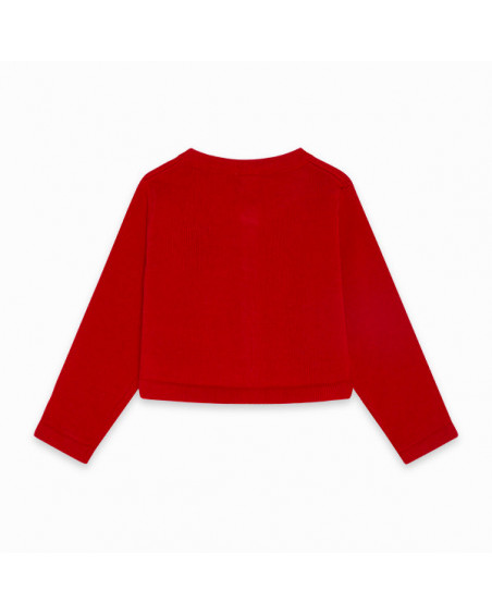 CHAQUETA TRICOT BOTONES NIÑA ROJA DINOLOCO CHAQUETA TRICOT BOTONES NIÑA ROJA DINOLOCO