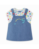 VESTIDO DENIM Y PUNTO EFECTO PICHI NIÑA AZUL DINOLOCO VESTIDO DENIM Y PUNTO EFECTO PICHI NIÑA AZUL DINOLOCO