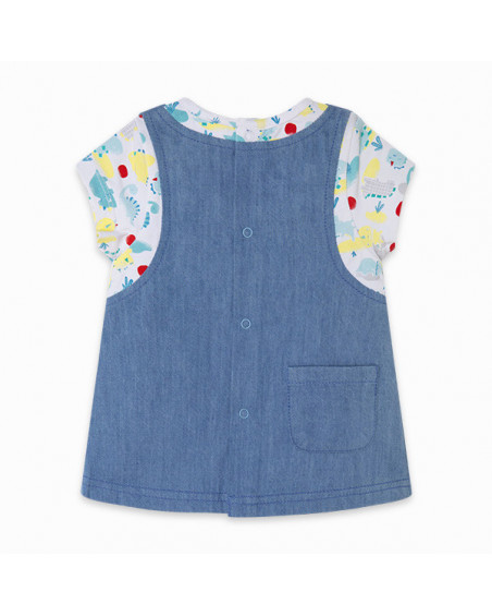 VESTIDO DENIM Y PUNTO EFECTO PICHI NIÑA AZUL DINOLOCO VESTIDO DENIM Y PUNTO EFECTO PICHI NIÑA AZUL DINOLOCO