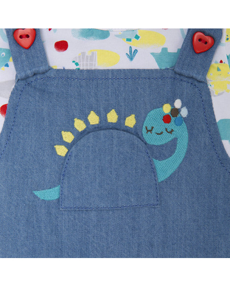VESTIDO DENIM Y PUNTO EFECTO PICHI NIÑA AZUL DINOLOCO VESTIDO DENIM Y PUNTO EFECTO PICHI NIÑA AZUL DINOLOCO