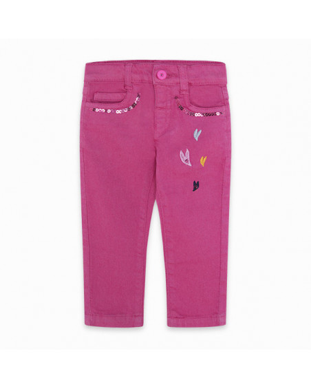 PANTALÓN SARGA LENTEJUELAS EN BOLSILLOS NIÑA ROSA LOVE SAUVAGE PANTALÓN SARGA LENTEJUELAS EN BOLSILLOS NIÑA ROSA LOVE SAUVAGE