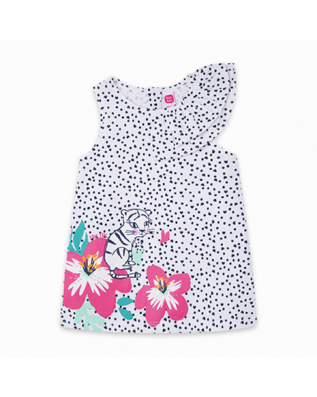 VESTIDO PUNTO ESTAMPADO NIÑA BLANCO LOVE SAUVAGE VESTIDO PUNTO ESTAMPADO NIÑA BLANCO LOVE SAUVAGE