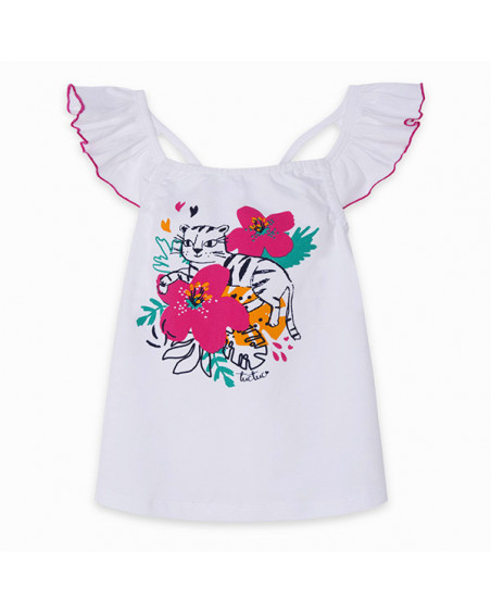CAMISETA PUNTO ESPALDA ABIERTA Y TIRANTES NIÑA BLANCA LOVE SAUVAGE CAMISETA PUNTO ESPALDA ABIERTA Y TIRANTES NIÑA BLANCA LOVE SAUVAGE